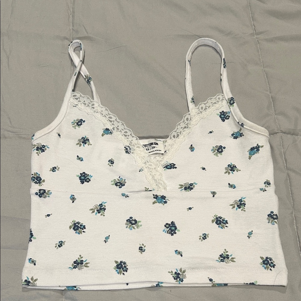 Cotton On | Floral Lace Trim Cami Top